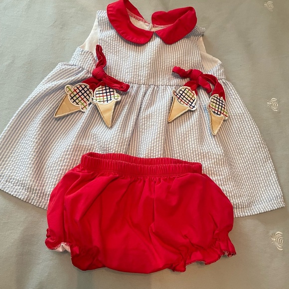 Bloomer set with ice cream hang tags, Decorative Bows. - Picture 1 of 11